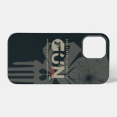 Monogram Kunst van Pistool | (Donkere modus) iPhone Hoesje (Achterkant horizontaal)