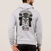 Monogram Kunst van Pistool | Heren ritssluiting Hoodie (Achterkant)