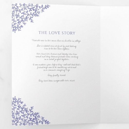 monogram kunstartikel toewijding bruiloft drieluik programma (Binnenzijde eerst)