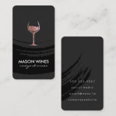 Monogram kunstgeborsteld wijnglas visitekaartje (Voorkant / Achterkant)