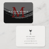 Monogram kunstgeborsteld wijnglas visitekaartje (Voorkant / Achterkant)