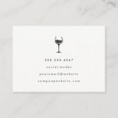 Monogram Kunstzinnig Geborsteld Wijn Glas Visitekaartje (Achterkant)