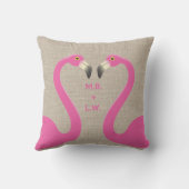 Monogram Kus Flamingo's Linnen Outdoor Kussen (Achterkant)