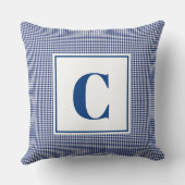 Monogram Kussen - Babykamer Blauw Geruit (Achterkant)