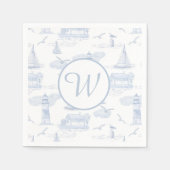 Monogram kust toile | Voorbereid op Entertaining Servet (Voorkant)