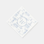 Monogram kust toile | Voorbereid op Entertaining Servet (Hoek)
