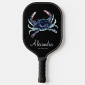 Monogram kustblauwe krab Naam Pickleball Paddle (Achterkant)
