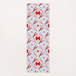 Monogram kustlicht blauw en rood lobster yogamat