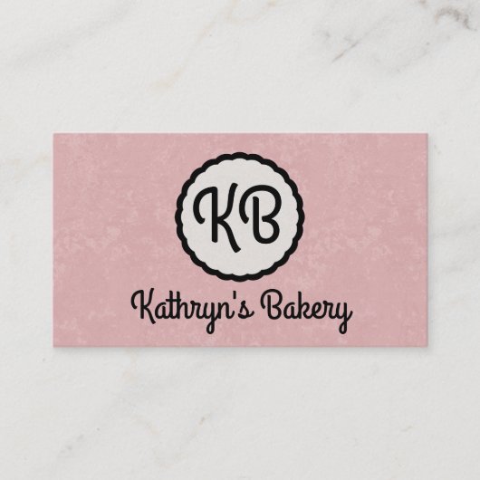 Monogram | Kutesy (roze) Visitekaartje (Voorkant)