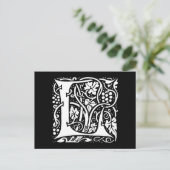 Monogram L Art Nouveau Briefkaart (Staand voorkant)