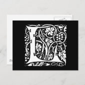 Monogram L Art Nouveau Briefkaart (Voorkant / Achterkant)