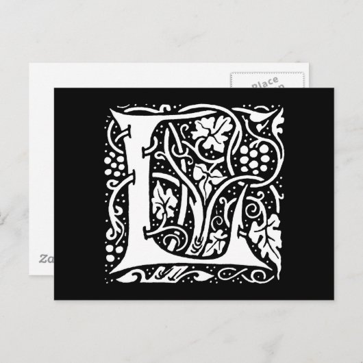 Monogram L Art Nouveau Briefkaart (Voorkant / Achterkant)