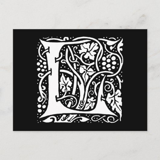 Monogram L Art Nouveau Briefkaart (Voorkant)