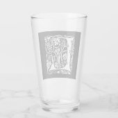  Monogram L Art Nouveau Glas (Achterkant)