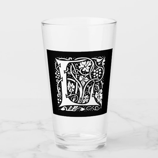  Monogram L Art Nouveau Glas (Voorkant)