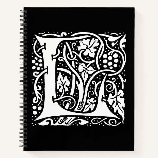 Monogram L Art Nouveau Notitieboek (Voorkant)