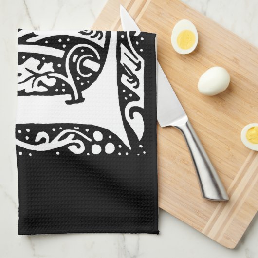  Monogram L Art Nouveau Theedoek (Quarter Fold)