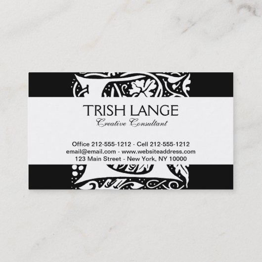 Monogram L Art Nouveau Visitekaartje (Achterkant)