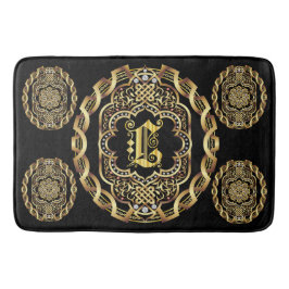 Monogram L Bath Mats past de Achterkleur van de Ve Badmat
