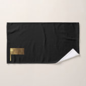 Monogram L Black en Gold Kijk Elegant Typografie Bad Handdoek (Handdoek)