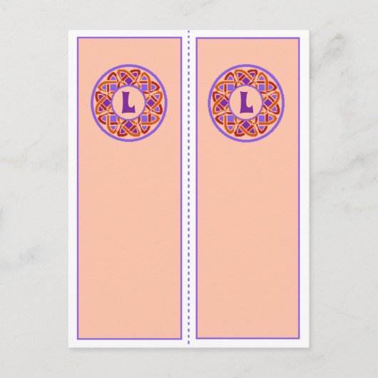 Monogram L Bladwijzer Briefkaart (Voorkant)