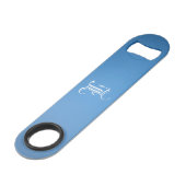 Monogram "L" Blauwe Gradiënt Flesopener Speed Flessenopener (Voorkant Gekanteld)