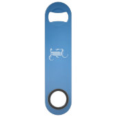 Monogram "L" Blauwe Gradiënt Flesopener Speed Flessenopener (Achterkant)