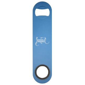 Monogram "L" Blauwe Gradiënt Flesopener Speed Flessenopener