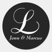 Monogram L Bruiloft Sticker (Voorkant)