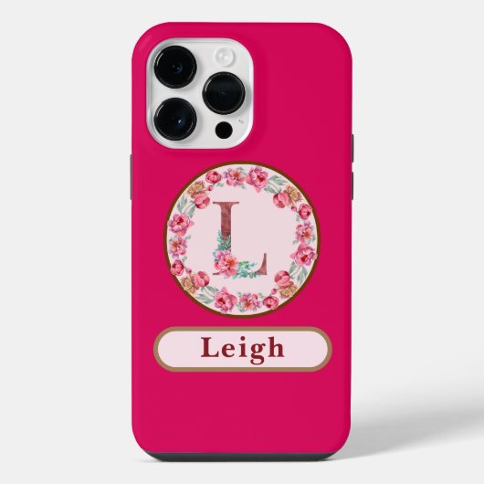 Monogram L Floral iPhone Hoesje (Achterkant)