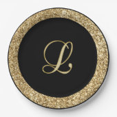 Monogram L gouden schrift Papieren Bordje (Voorkant)