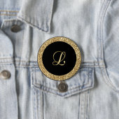 Monogram L gouden schrift Ronde Button 7,6 Cm (In situ)