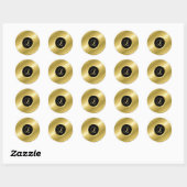 Monogram L gouden schrift Ronde Sticker (Vel)