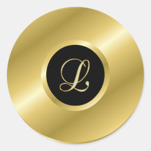 Monogram L gouden schrift Ronde Sticker