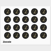 Monogram L gouden schrift Ronde Sticker (Vel)