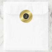 Monogram L gouden schrift Ronde Sticker (Tas)