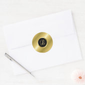 Monogram L gouden schrift Ronde Sticker (Envelop)