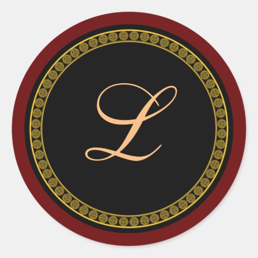 Monogram "L" goudkleurig script Ronde Sticker (Voorkant)