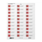 Monogram L Hearts Red White Weddenschappen Retour Etiket (Full Sheet)
