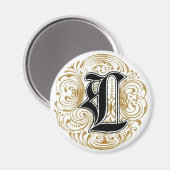  monogram "L" in goud Magneet (Voorkant / Achterkant)