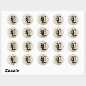  monogram "L" in goud Ronde Sticker (Vel)