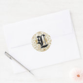  monogram "L" in goud Ronde Sticker (Envelop)