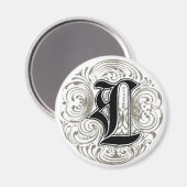  monogram "L" in grijs Magneet (Voorkant / Achterkant)
