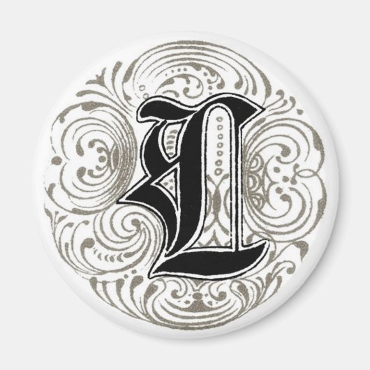  monogram "L" in grijs Magneet (Voorkant)