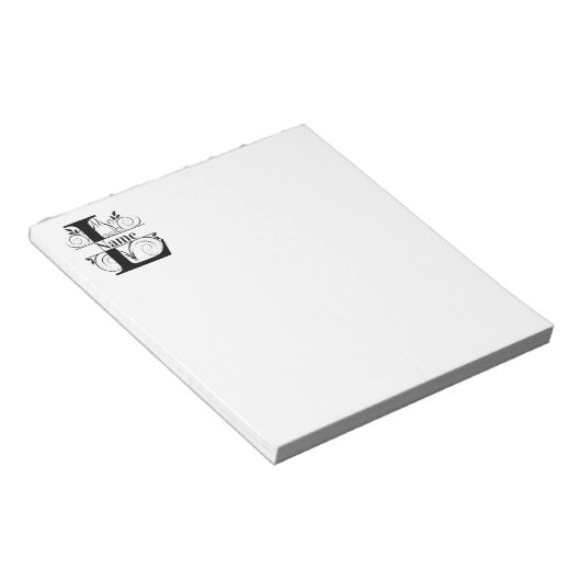 Monogram L Initiaal Briefpapier Desk Notitieblok (Schuin)