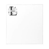 Monogram L Initiaal Briefpapier Desk Notitieblok (Voorkant)