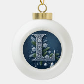 Monogram "L" Keramische Bal Ornament (Voorkant)