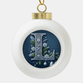 Monogram "L" Keramische Bal Ornament