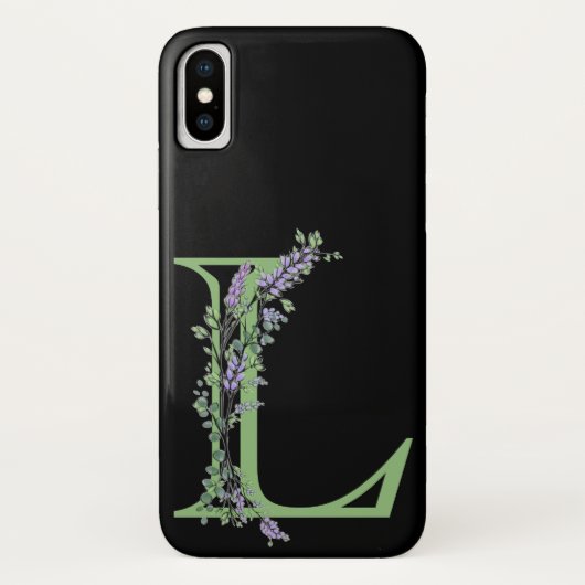 Monogram L Lavender Eucalyptus Case-Mate iPhone Case (Achterkant)