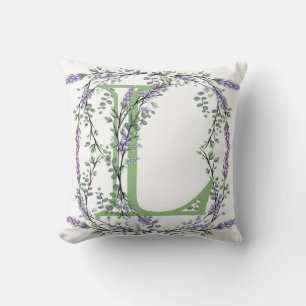 Monogram L Lavender Eucalyptus Kussen